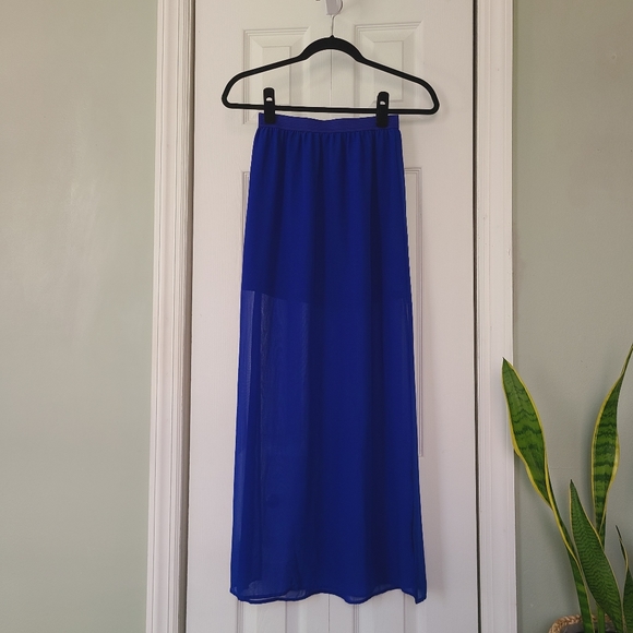 Divided by H&M - Royal Blue Sheer Maxi Skirt | Size 4 - Picture 1 of 4